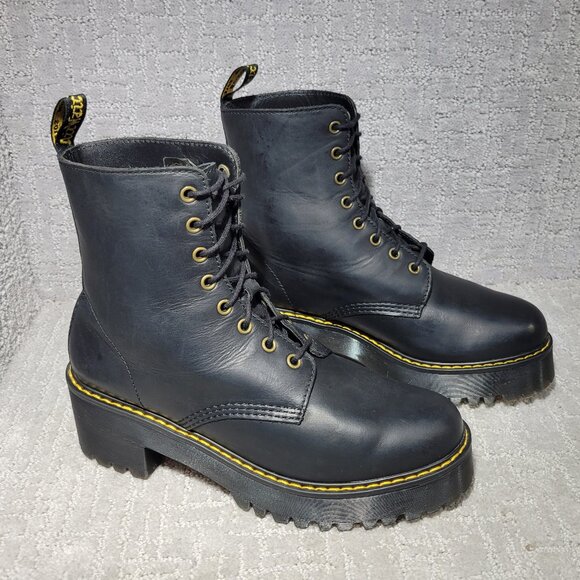 Dr Martens Shriver Hi Women's Size US 10 Black Lace Up Combat Boots - Picture 1 of 9